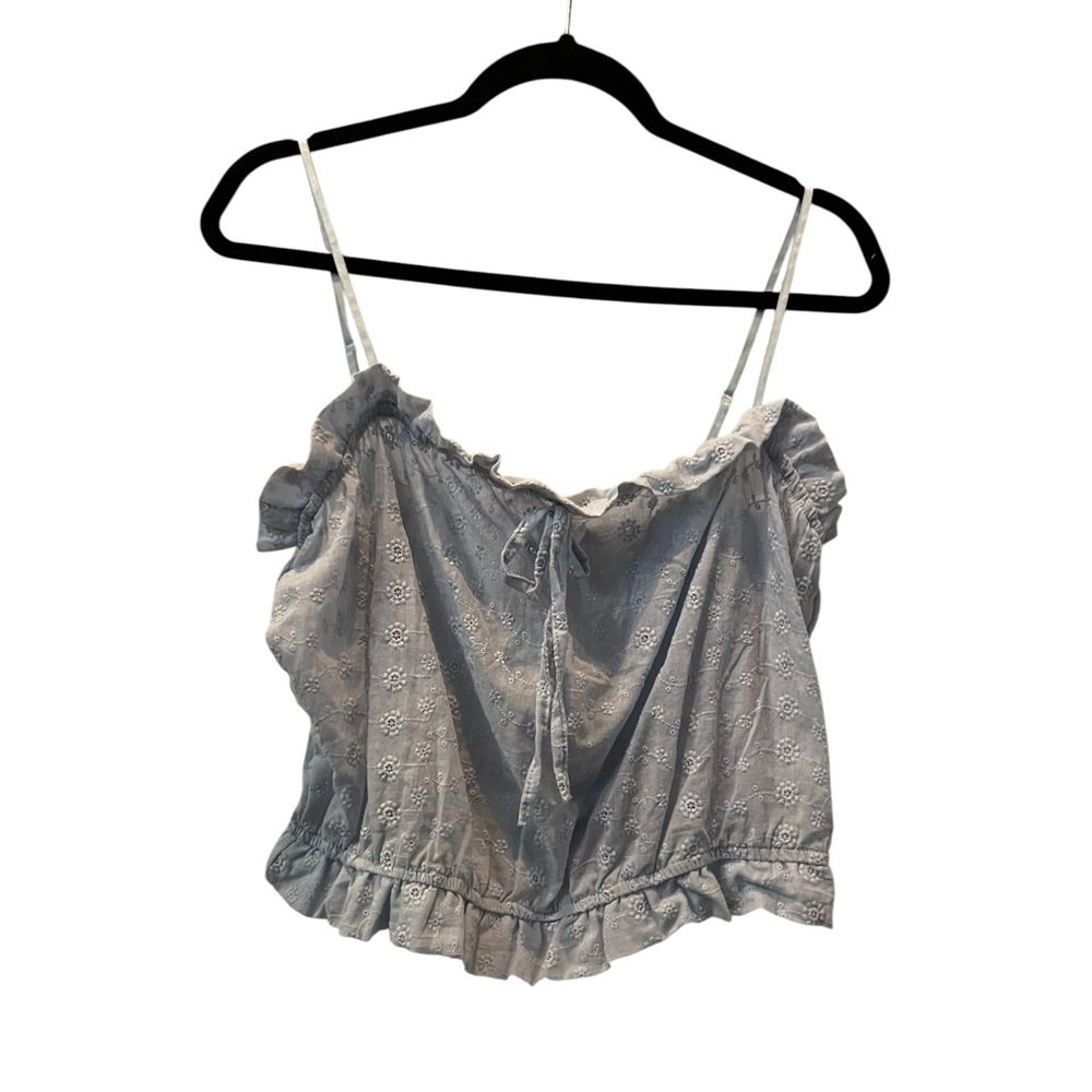 Baby Blue Ruffle Crop Top